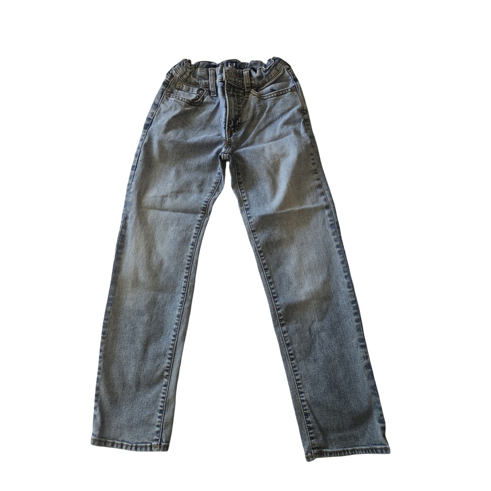 Gap Kids Boys Stretch Straight Jeans Medium‎ Wash Blue Denim Size 10 Adjustable